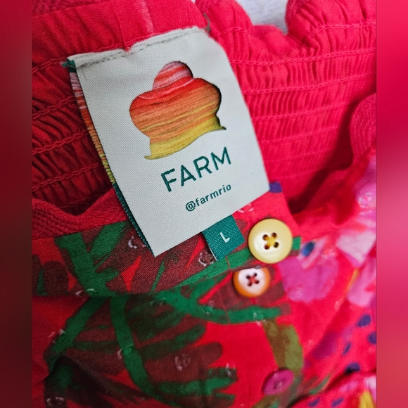 FARM Rio Good Vibes Red and Pink Floral Midi Dress - Picture 5 of 9